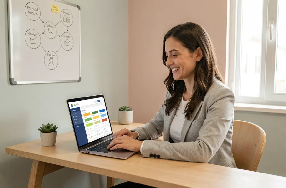 Spécialiste de l'agence SEO sans Migraine travaillant sur un audit SEO simplifié et accessible