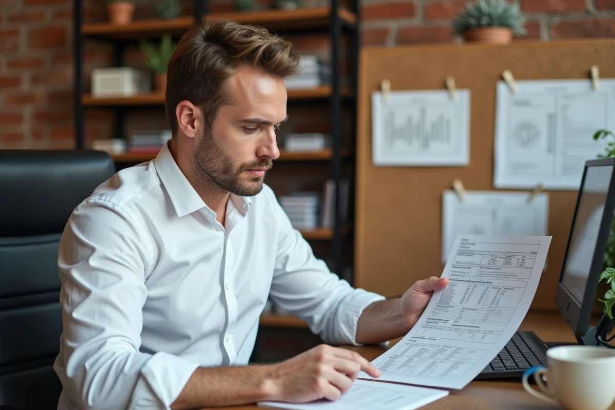 Graphiste comparant des bons à tirer et des fiches techniques pour sélectionner un imprimeur adapté à son projet