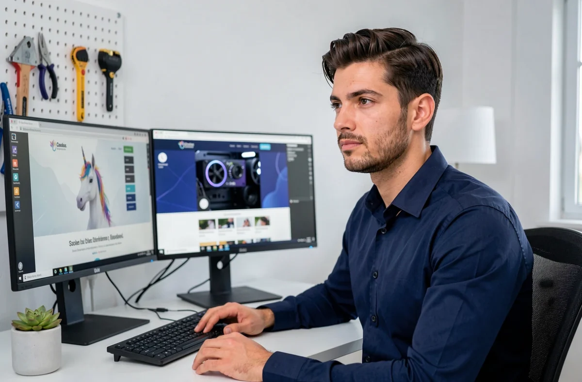 Designer de Digital Unicorn, agence web sur mesure en Sarthe, travaillant sur un projet de site internet personnalisé