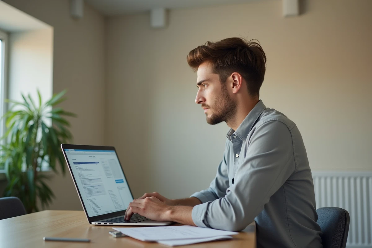 Candidat passant un test de recrutement en ligne lors du processus de sélection chez Groupe SYD